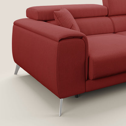 Fusion divano con sedute allungabili in tessuto smacchiabile T05 rosso