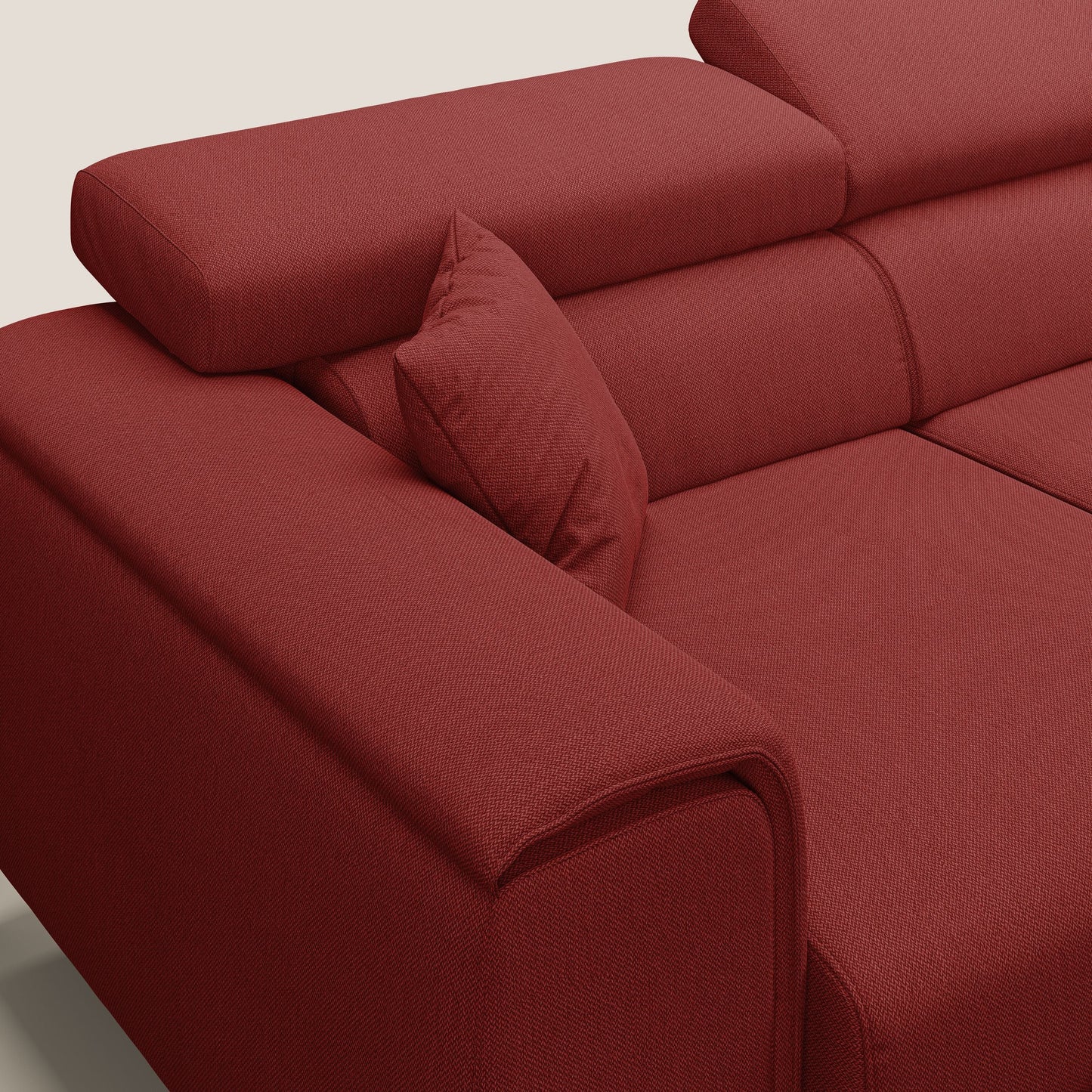 Divano Fusion con 3 sedute allungabili in tessuto smacchiabile T05 rosso