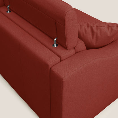 Divano letto matrimoniale Amber in tessuto smacchiabile T05 rosso 