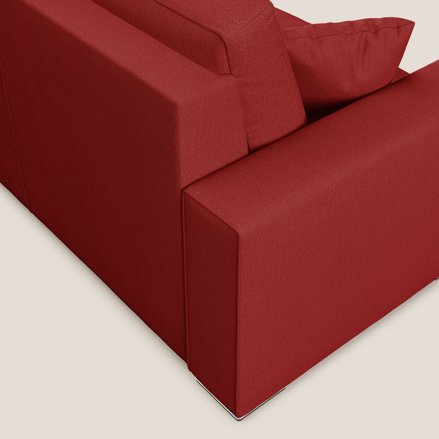 Dream Divano letto moderno dai morbidi cuscini in tessuto smacchiabile T05 rosso
