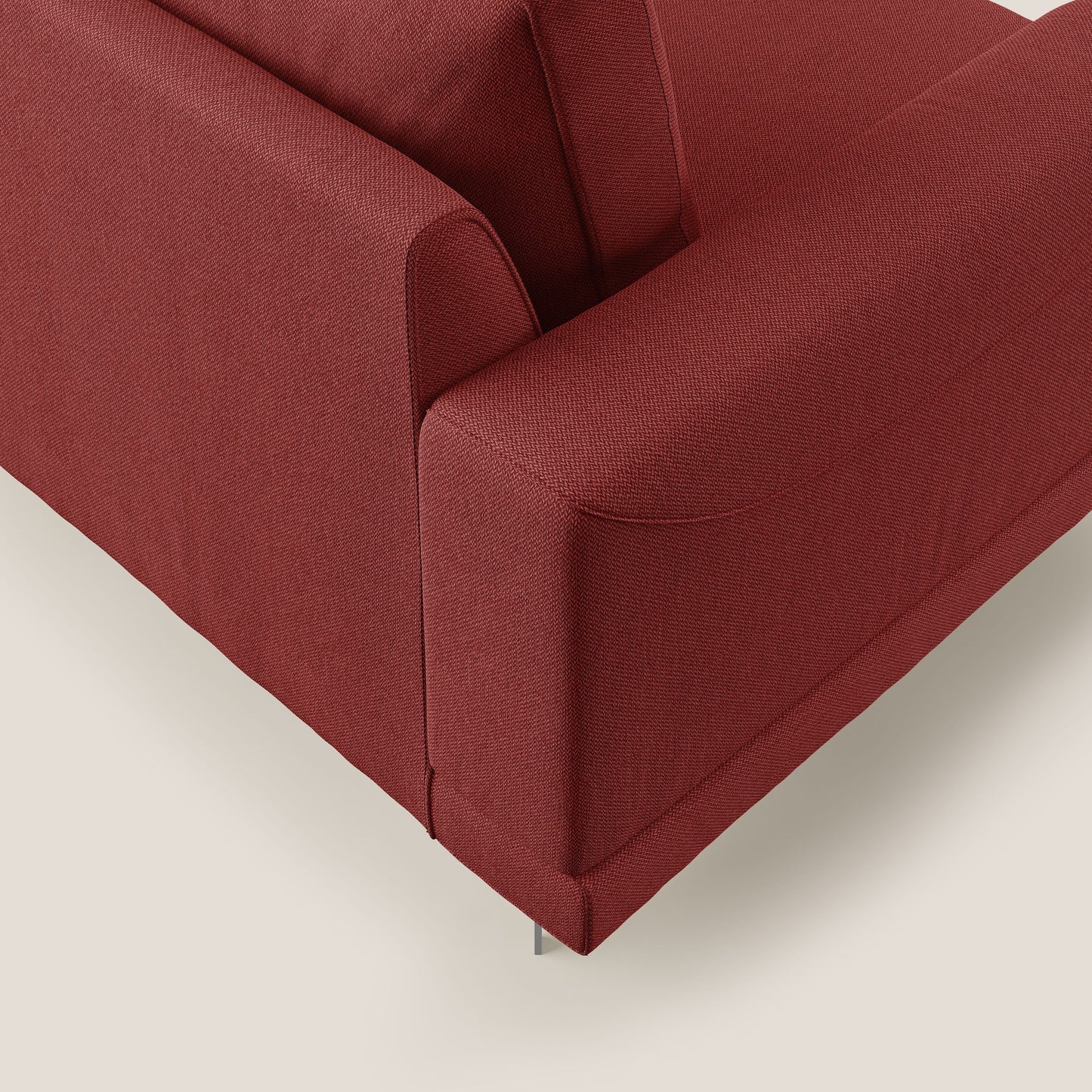Dorian poltrona moderna in tessuto smacchiabile T05 rosso