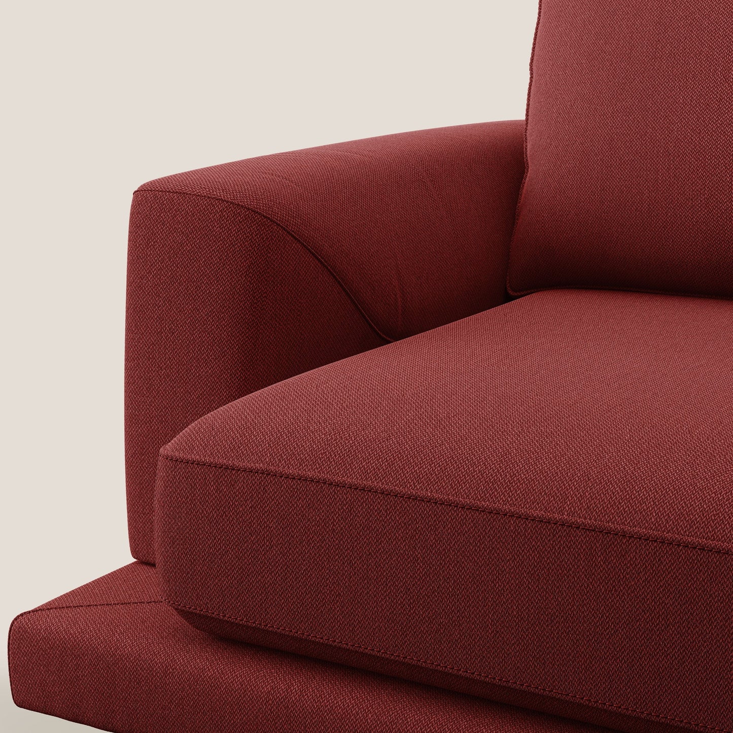 Dorian poltrona moderna in tessuto smacchiabile T05 rosso