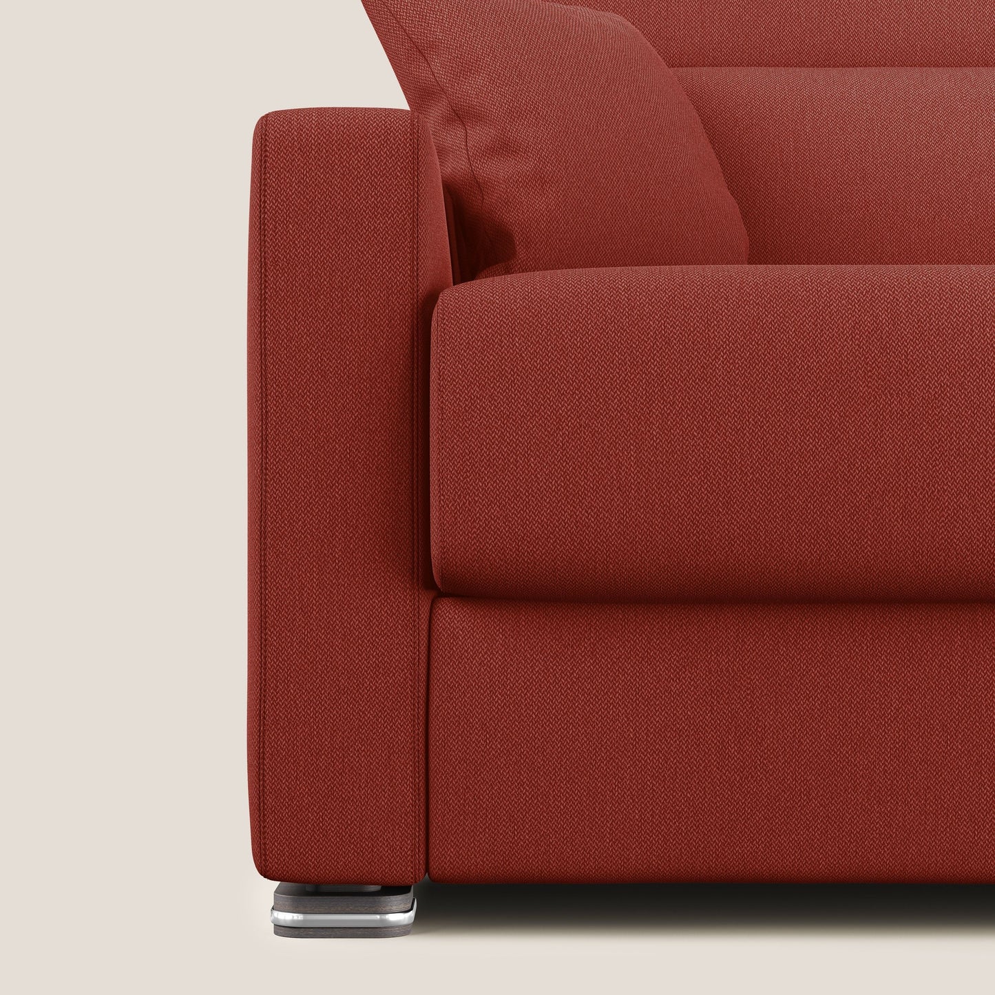 Divano letto matrimoniale Amber in tessuto smacchiabile T05 rosso 