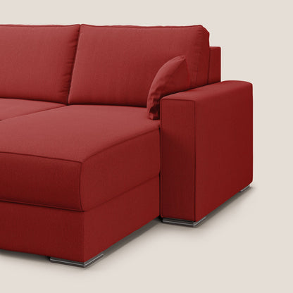 Dream Divano letto angolare in tessuto smacchiabile T05 rosso 