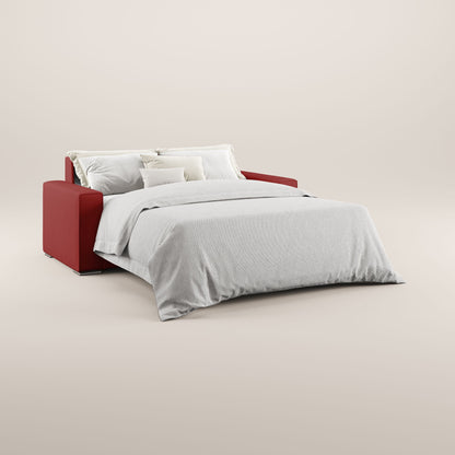 Dream Divano letto moderno dai morbidi cuscini in tessuto smacchiabile T05 rosso