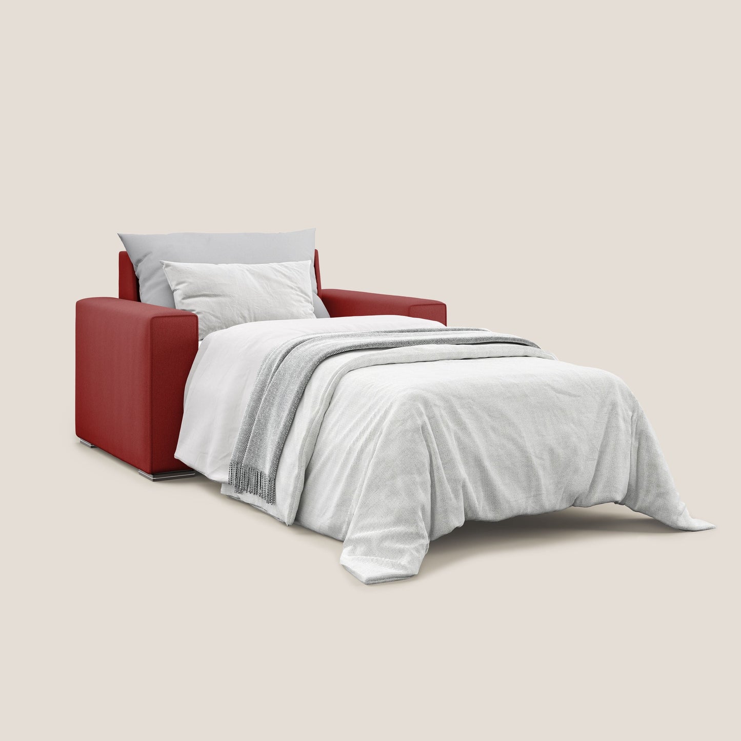 Dream poltrona letto in tessuto smacchiabile T05 rosso