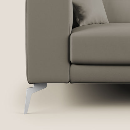 Blade Divano moderno angolare con poggiatesta reclinabili in Ecopelle T04 talpa