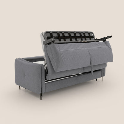 Gregory Divano letto con materasso h18 cm in microfibra effetto velluto impermeabile T09 grigio 