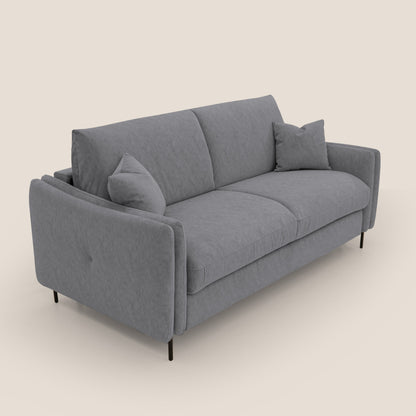 Gregory Divano letto con materasso h18 cm in microfibra effetto velluto impermeabile T09 grigio 