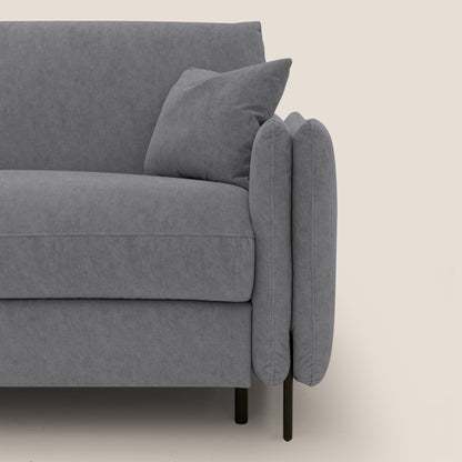 Gregory Divano letto con materasso h18 cm in microfibra effetto velluto impermeabile T09 grigio 