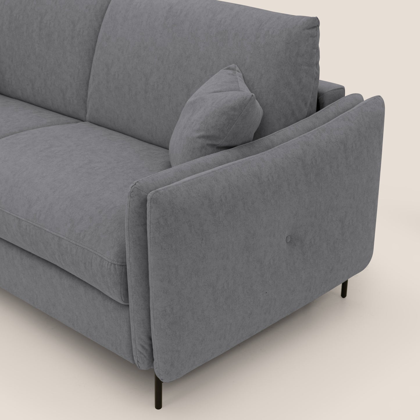 Gregory Divano letto con materasso h18 cm in microfibra effetto velluto impermeabile T09 grigio 