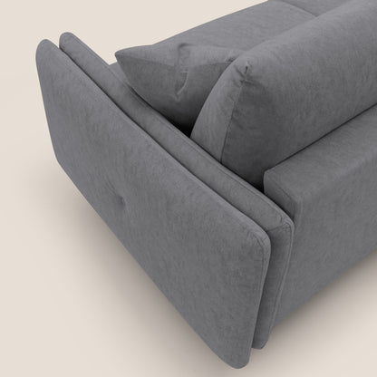Gregory Divano letto con materasso h18 cm in microfibra effetto velluto impermeabile T09 grigio 