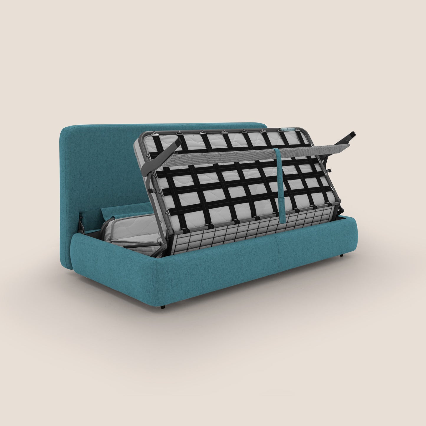 Gransasso Divano letto matrimoniale dal DESIGN innovativo in tessuto impermeabile T03 azzurro