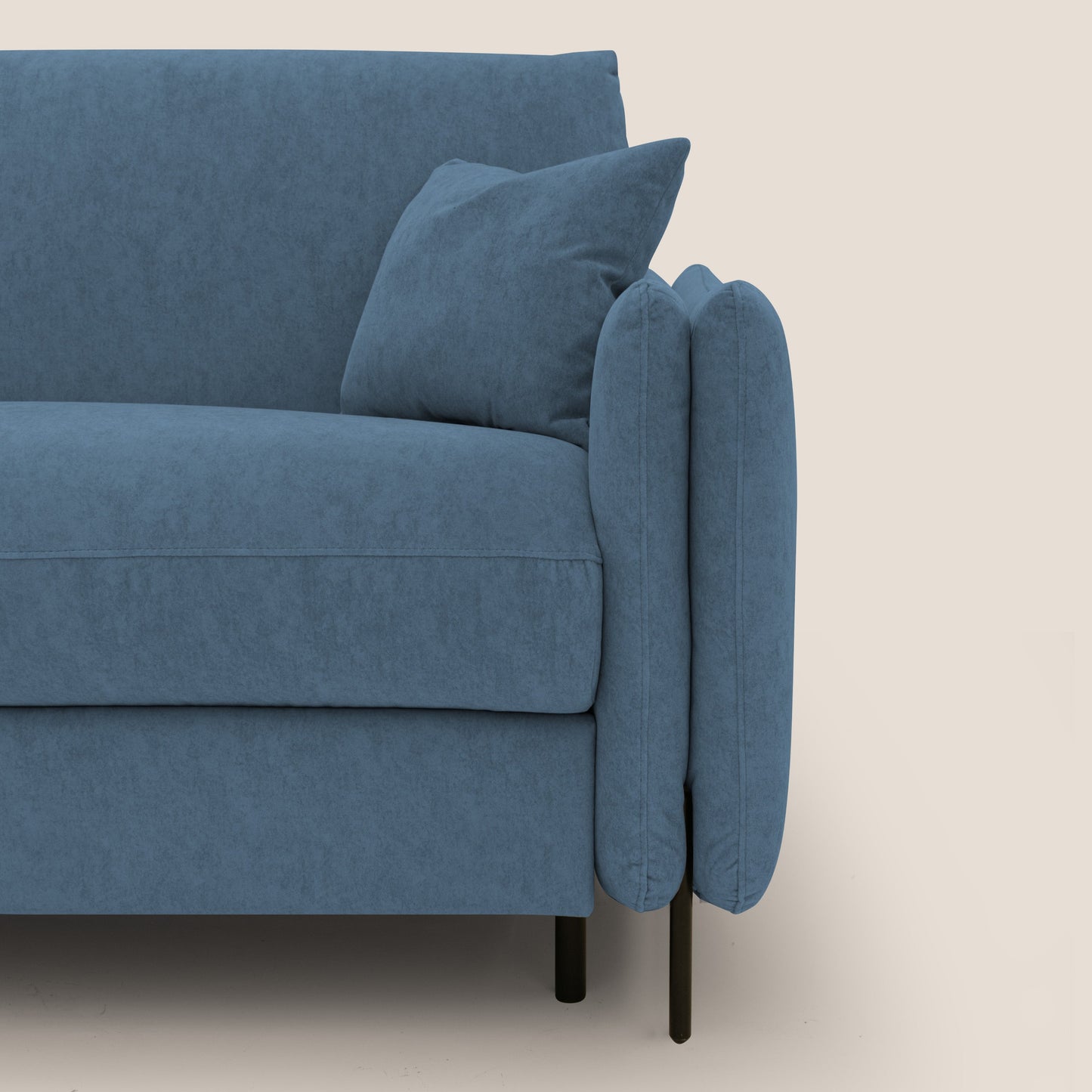 Gregory Divano letto con materasso h18 cm in microfibra effetto velluto impermeabile T09 blu 