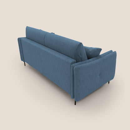 Gregory Divano letto con materasso h18 cm in microfibra effetto velluto impermeabile T09 blu 