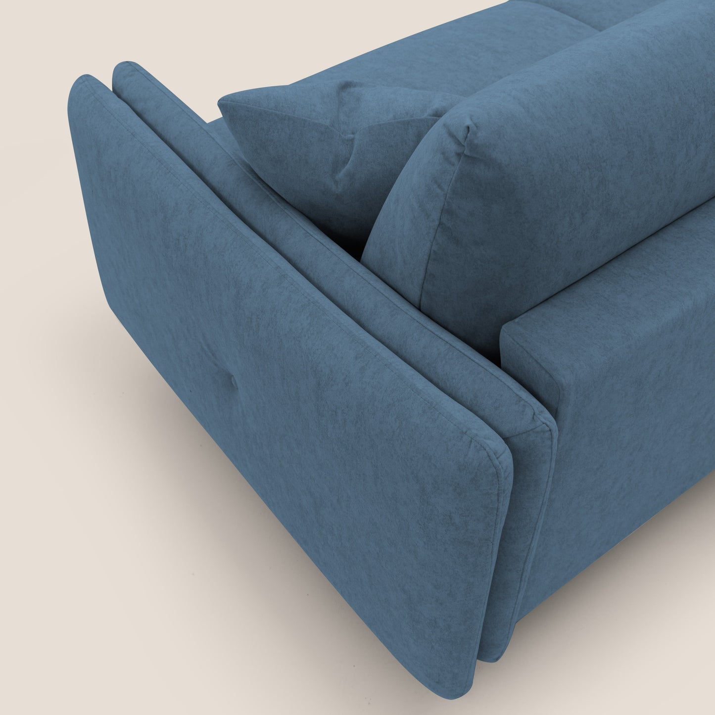 Gregory Divano letto con materasso h18 cm in microfibra effetto velluto impermeabile T09 blu 