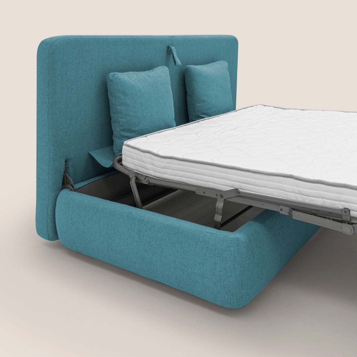 Gransasso Divano letto matrimoniale dal DESIGN innovativo in tessuto impermeabile T03 azzurro