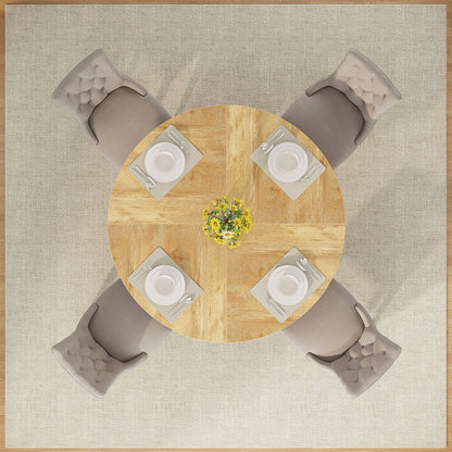 47 Round Dining Table for 4, Farmhouse Kitchen Table Small Dinner Table Wood Kitchen Table for Dining Room Living Room