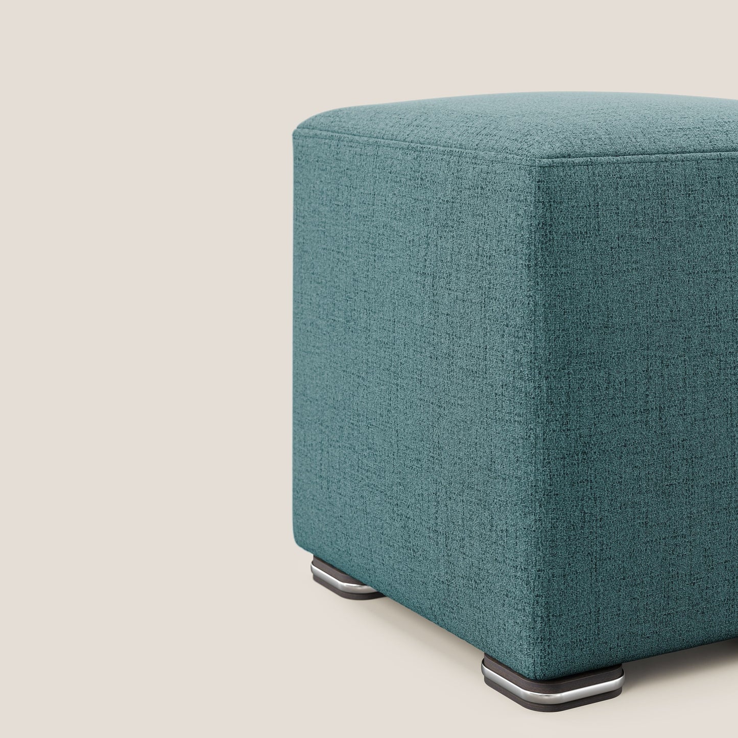 Pouf cubo in tessuto morbido impermeabile T03 azzurro