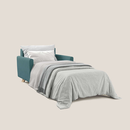 Edgar poltrona letto in tessuto felis impermeabile T03 azzurro