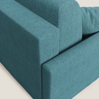 Edgar divano letto 180cm (mat. 140x197cm) con RETE A DOGHE in tessuto felis impermeabile T03 azzurro