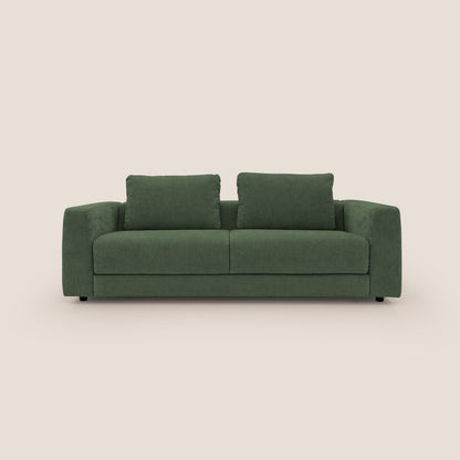 Freia Divano letto minimal materasso h15 cm con morbidi schienali in tessuto impermeabile T14 verde