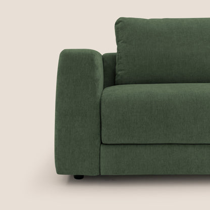 Freia Divano letto minimal materasso h15 cm con morbidi schienali in tessuto impermeabile T14 verde