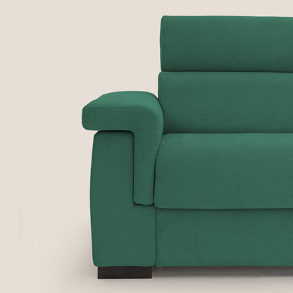 Bjorn divano letto sfoderabile con materasso H18 cm e poggiatesta reclinabili in tessuto impermeabile T02 verde