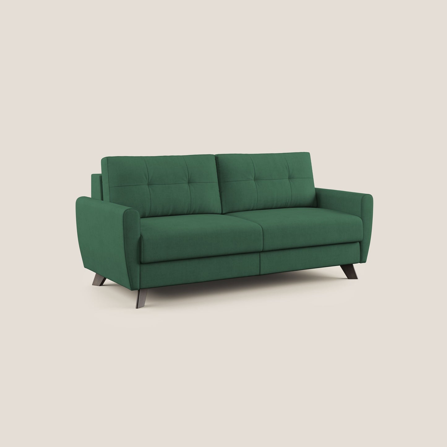 Callisto Divano letto matrimoniale 188 cm (mat. 140x197) in tessuto morbido impermeabile T02 verde