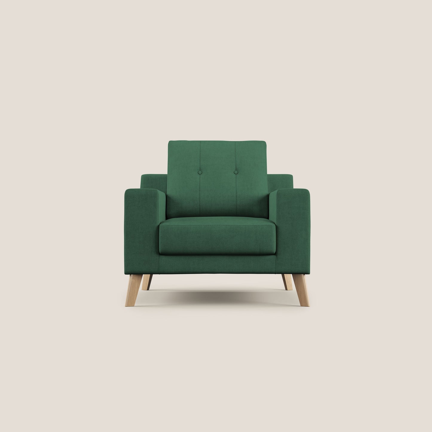 Poltroncina danese in tessuto morbido impermeabile T02 verde