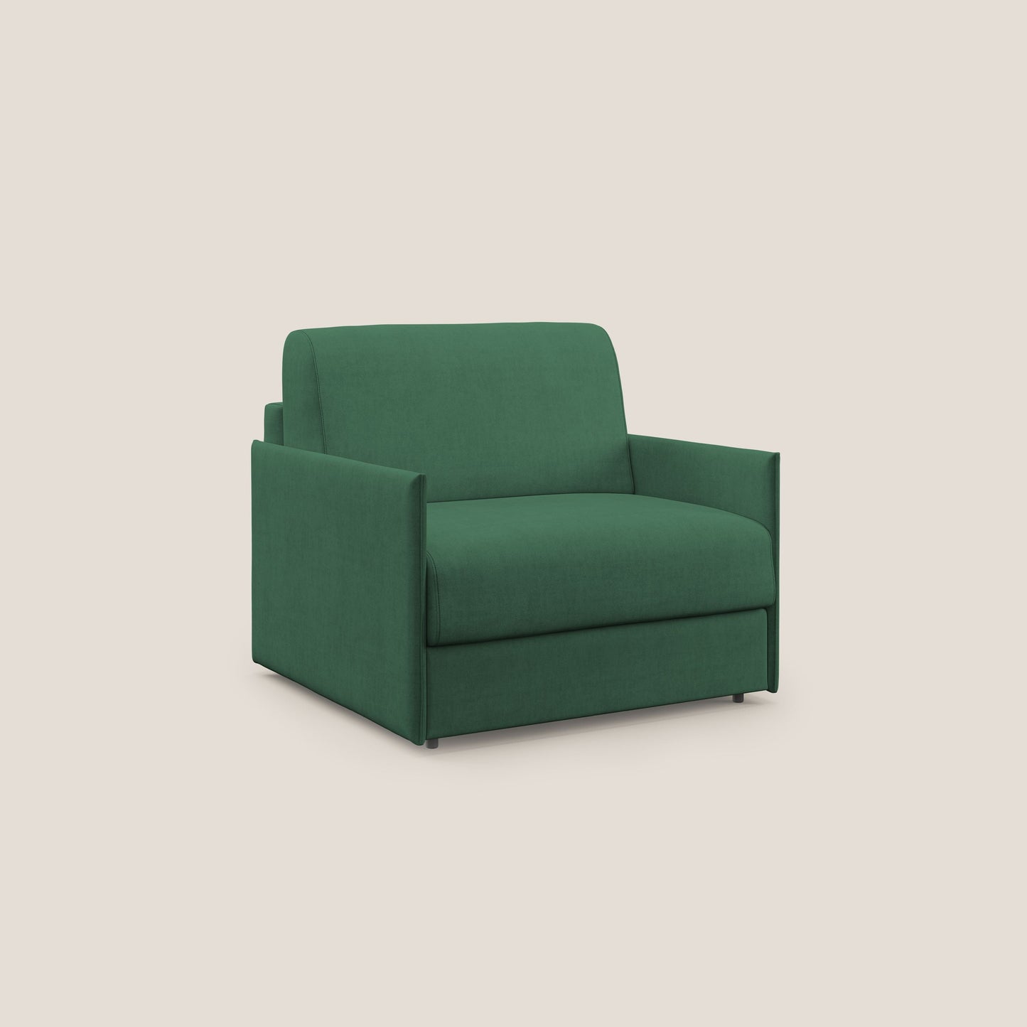 Evans poltrona letto in morbido tessuto impermeabile T02 verde