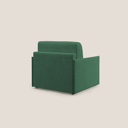 Evans poltrona letto in morbido tessuto impermeabile T02 verde