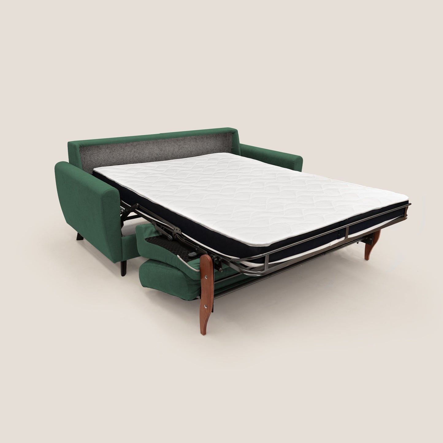 Callisto Divano letto matrimoniale 188 cm (mat. 140x197) in tessuto morbido impermeabile T02 verde