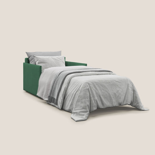 Evans poltrona letto in morbido tessuto impermeabile T02 verde
