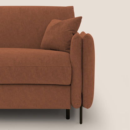 Gregory Divano letto con materasso h18 cm in microfibra effetto velluto impermeabile T09 ruggine 