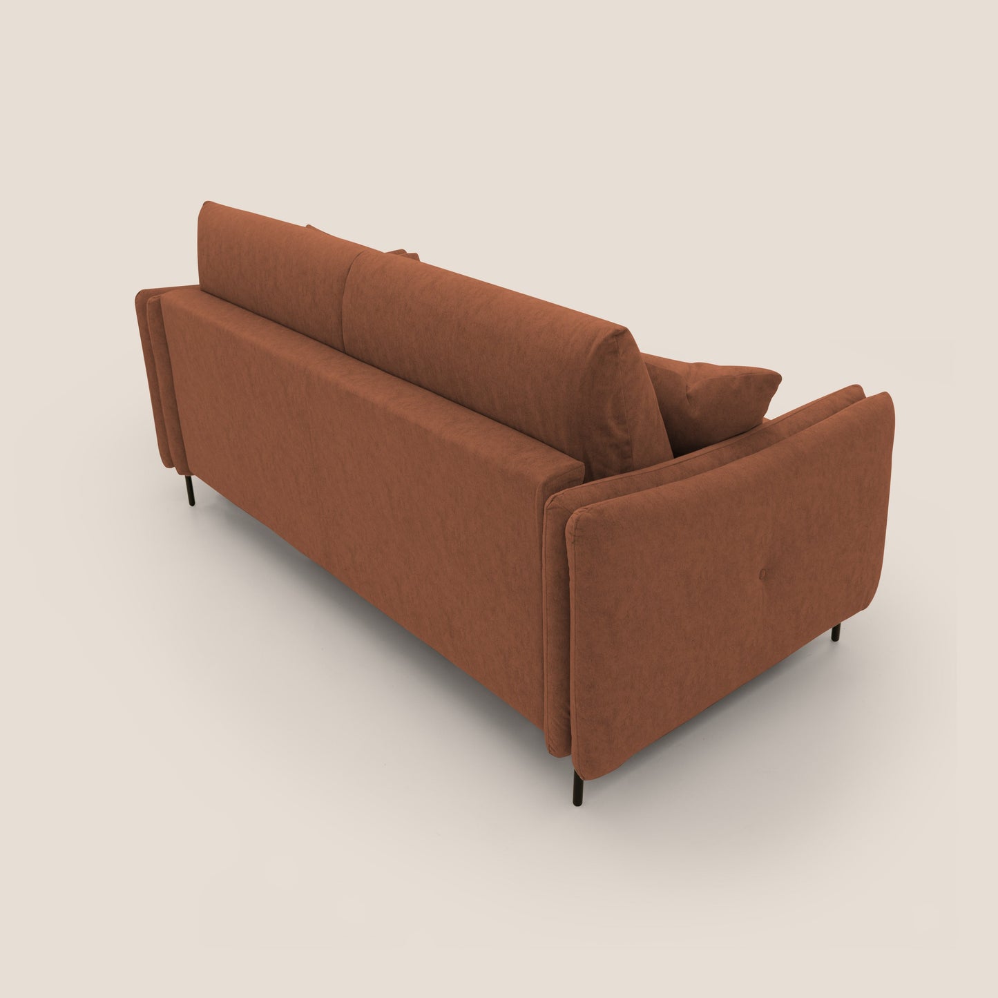 Gregory Divano letto con materasso h18 cm in microfibra effetto velluto impermeabile T09 ruggine 