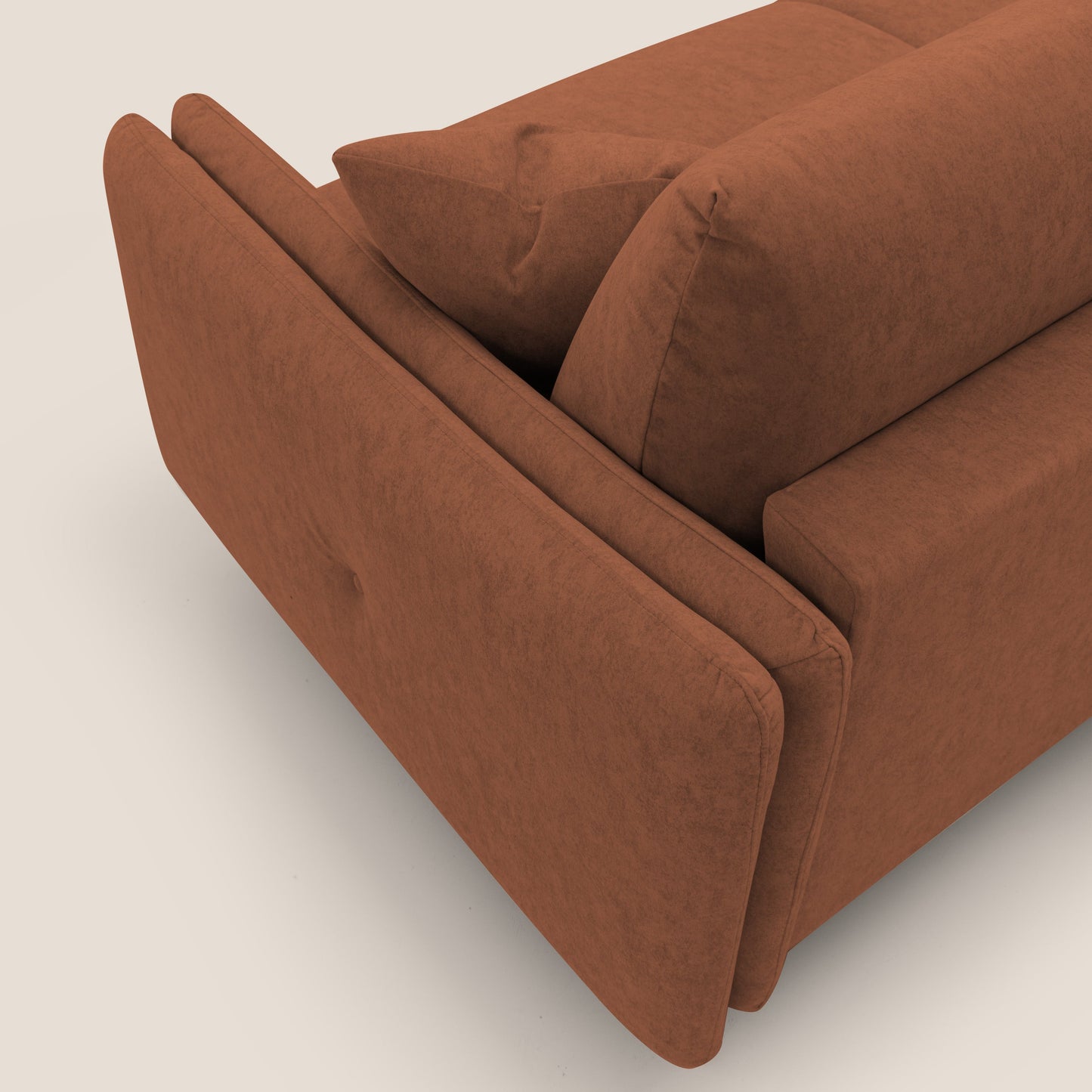 Gregory Divano letto con materasso h18 cm in microfibra effetto velluto impermeabile T09 ruggine 