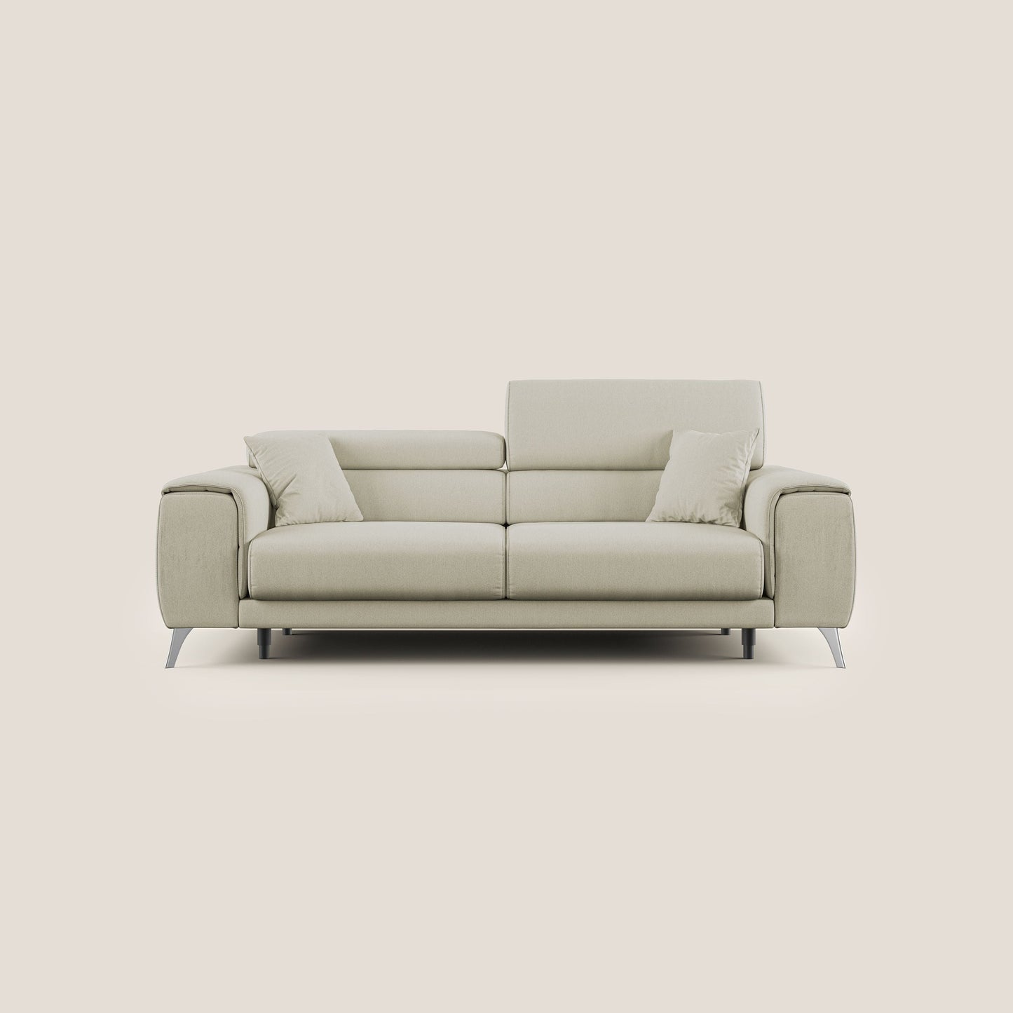 Fusion divano con sedute allungabili in tessuto smacchiabile T05 panna