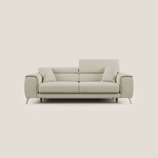 Fusion divano con sedute allungabili in tessuto smacchiabile T05 panna