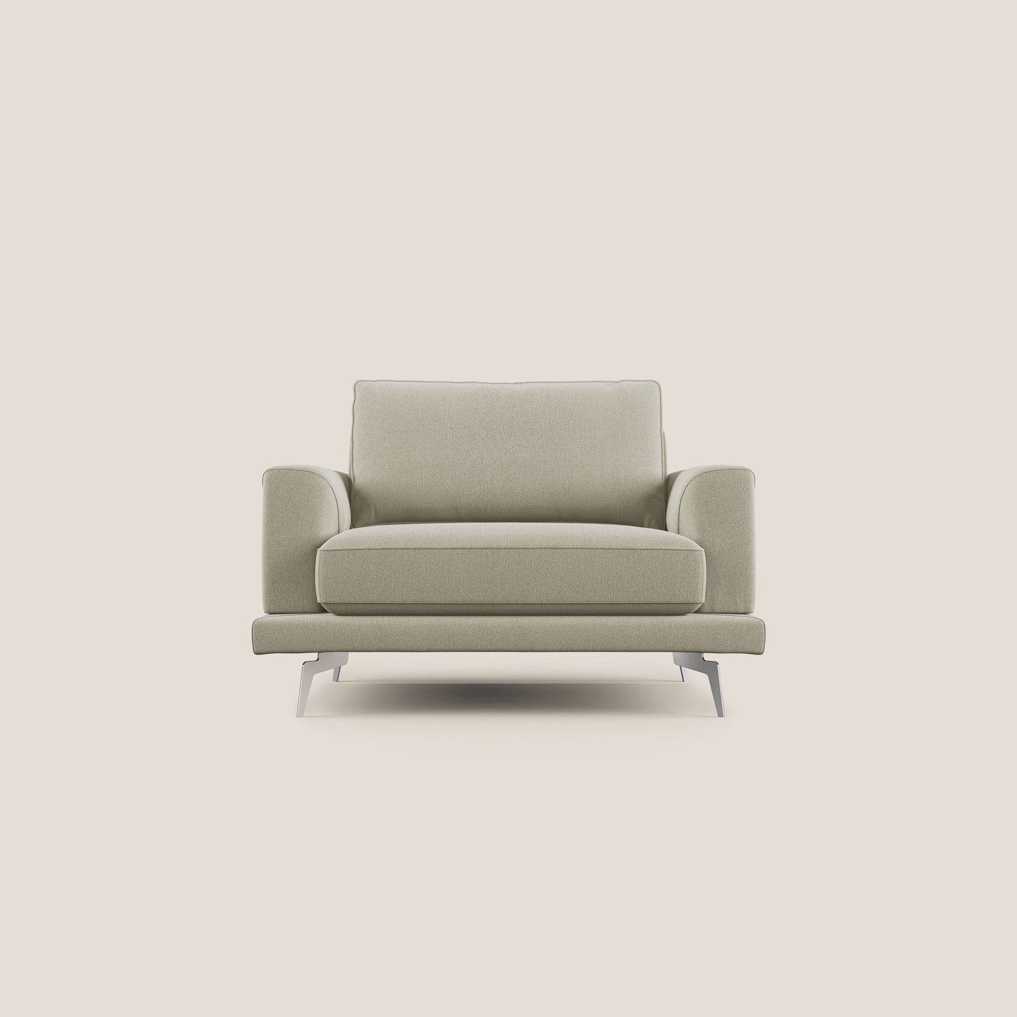 Dorian poltrona moderna in tessuto smacchiabile T05 panna