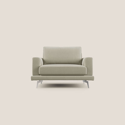 Dorian poltrona moderna in tessuto smacchiabile T05 panna