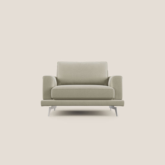 Dorian poltrona moderna in tessuto smacchiabile T05 panna