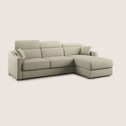 Amber divano letto angolare in tessuto smacchiabile T05 panna