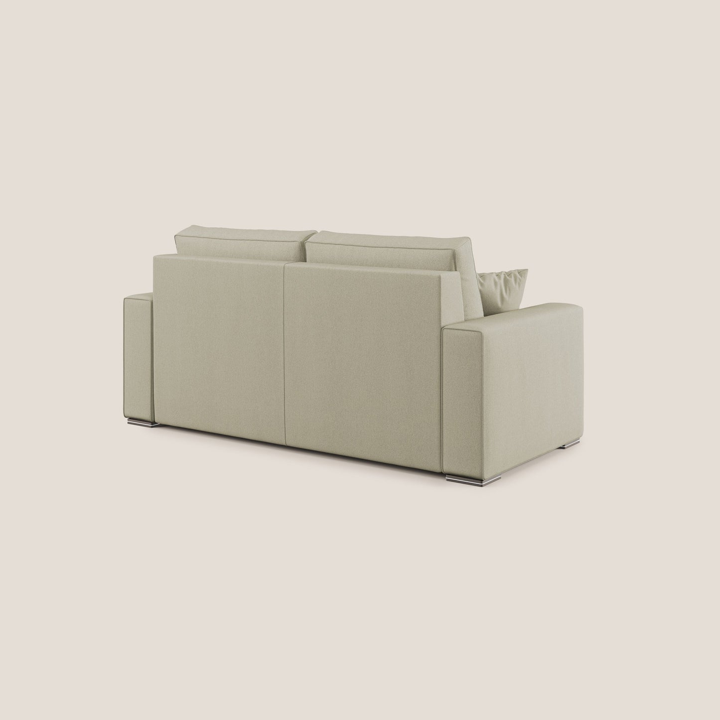 Dream Divano letto moderno dai morbidi cuscini in tessuto smacchiabile T05 panna