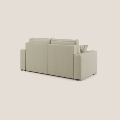 Dream Divano letto moderno dai morbidi cuscini in tessuto smacchiabile T05 panna