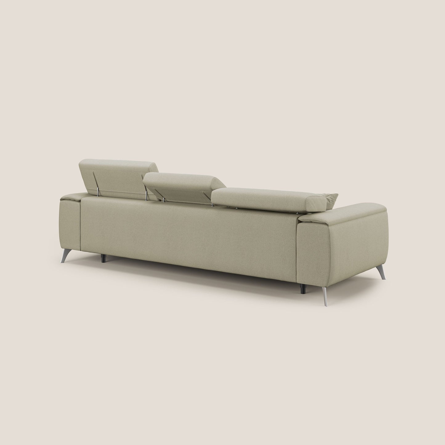 Fusion divano con 3 sedute allungabili in tessuto smacchiabile T05 panna