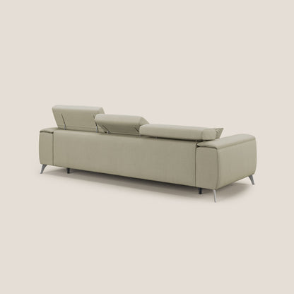 Fusion divano con 3 sedute allungabili in tessuto smacchiabile T05 panna