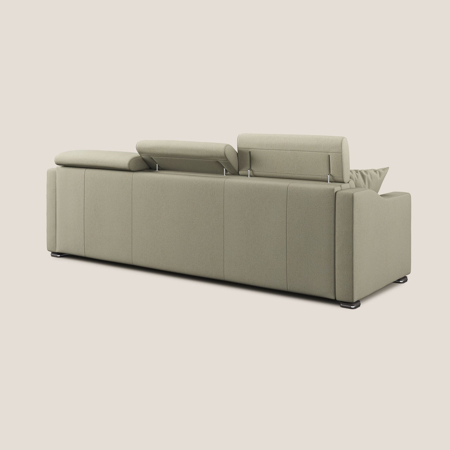 Amber divano letto angolare in tessuto smacchiabile T05 panna