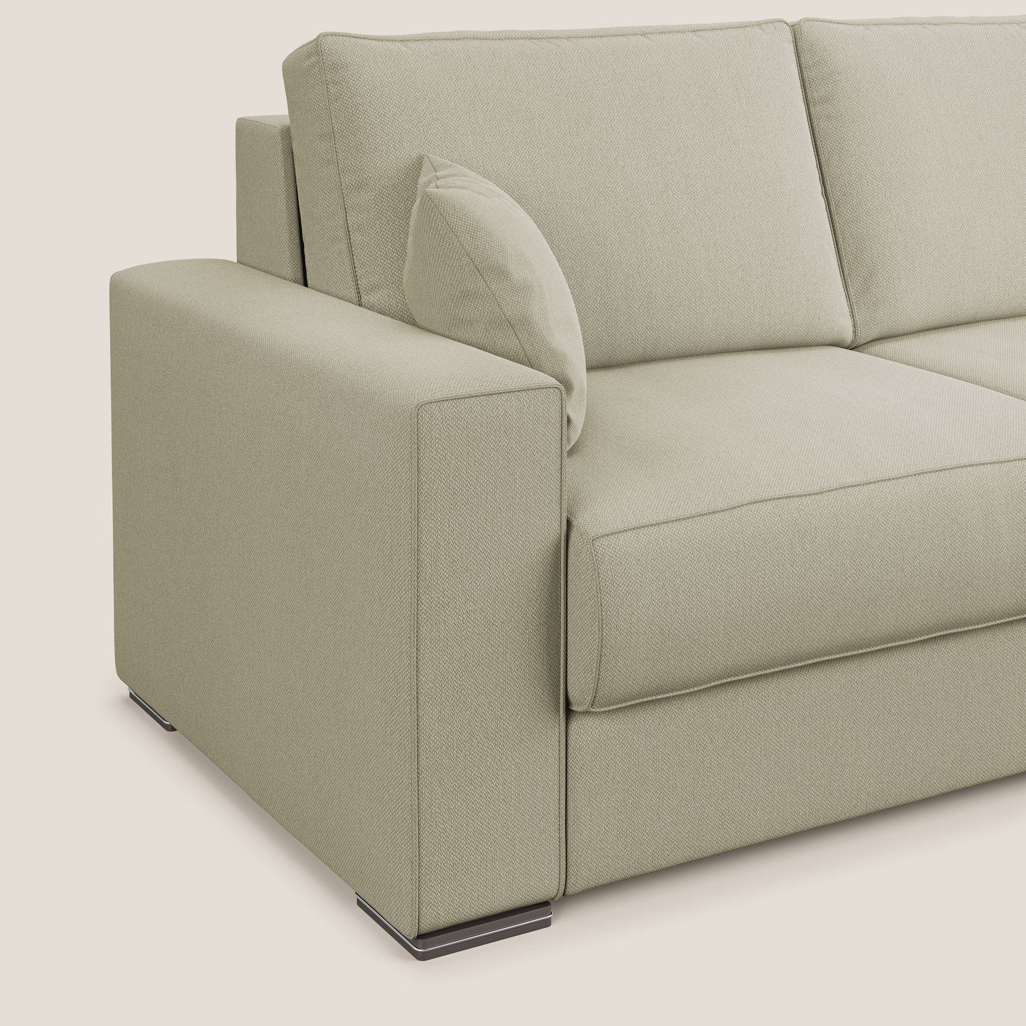 Dream Divano letto angolare in tessuto smacchiabile T05 panna 