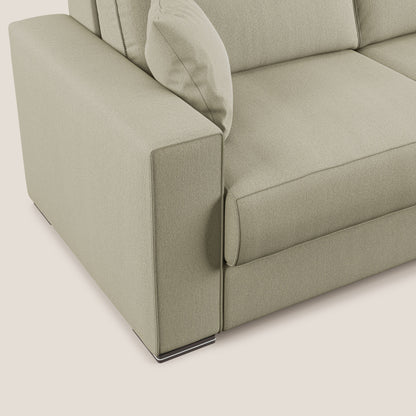 Dream Divano letto moderno dai morbidi cuscini in tessuto smacchiabile T05 panna